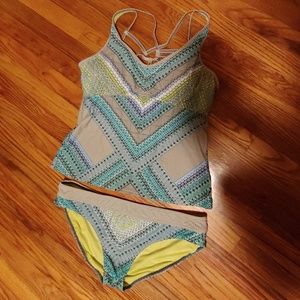 Prana tankini L top XL bottom